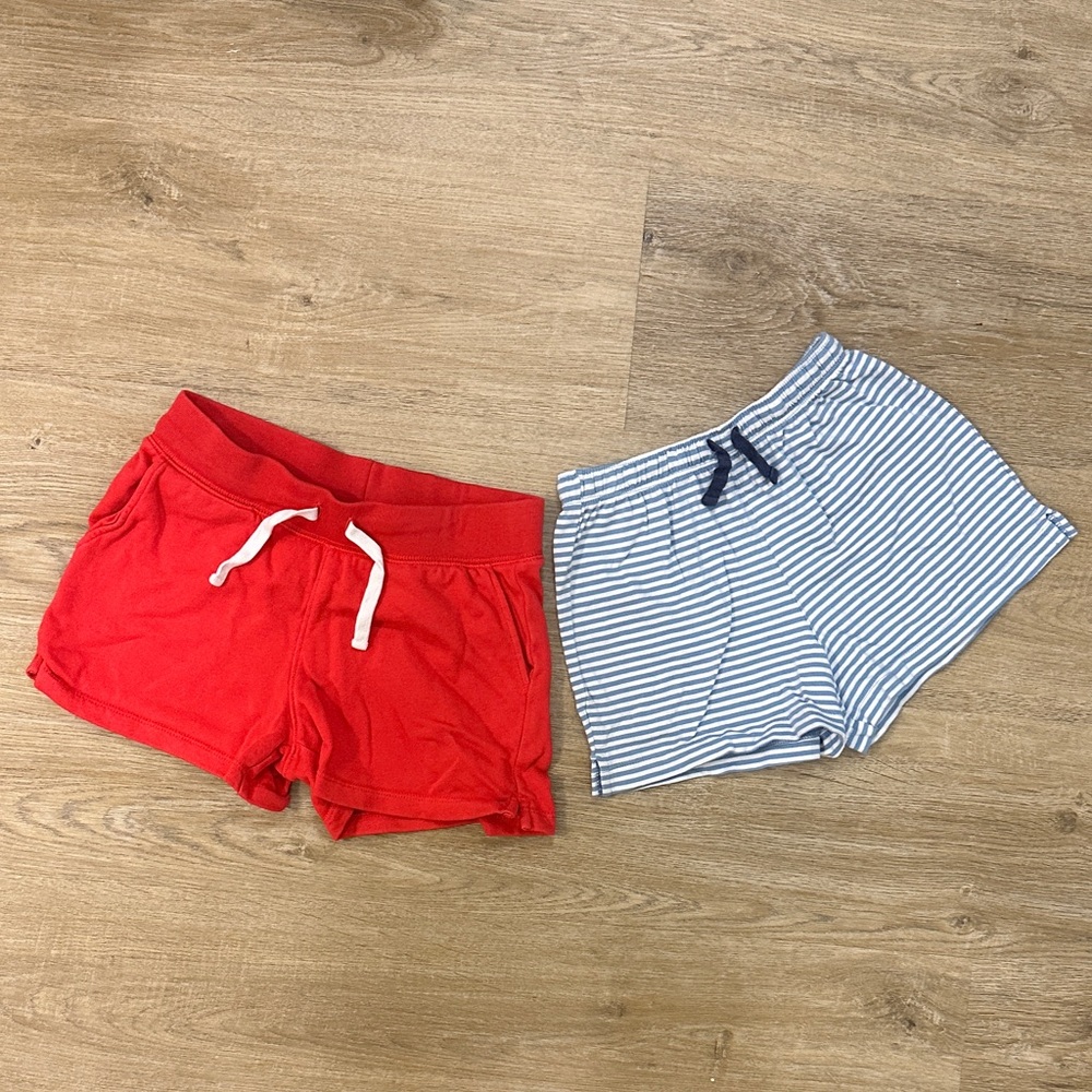 🌈 Primary pink and blue striped kids track shorts duo